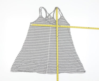 FatFace Women's Grey Striped Cotton Modal Camisole Tank Top Size 12