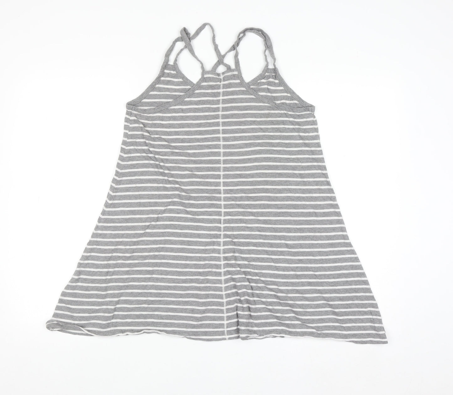 FatFace Women's Grey Striped Cotton Modal Camisole Tank Top Size 12