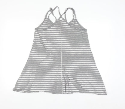 FatFace Women's Grey Striped Cotton Modal Camisole Tank Top Size 12