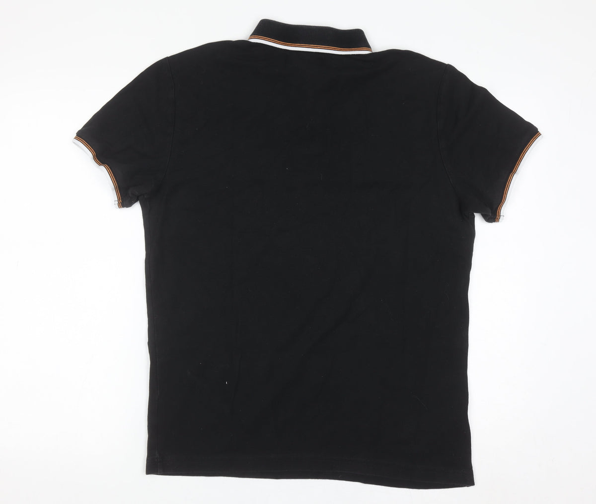 Original Penguin Men's Black Polo Shirt M Cotton Logo Trim