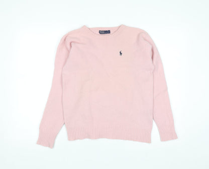 Polo Ralph Lauren Womens Pink Lambswool Crew Neck Jumper L