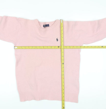 Polo Ralph Lauren Womens Pink Lambswool Crew Neck Jumper L
