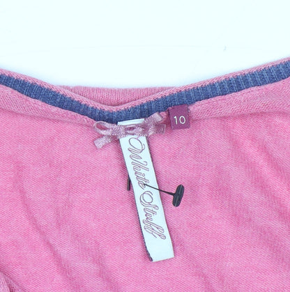 White Stuff Women's Pink V-Neck Button Cardigan Size 10
