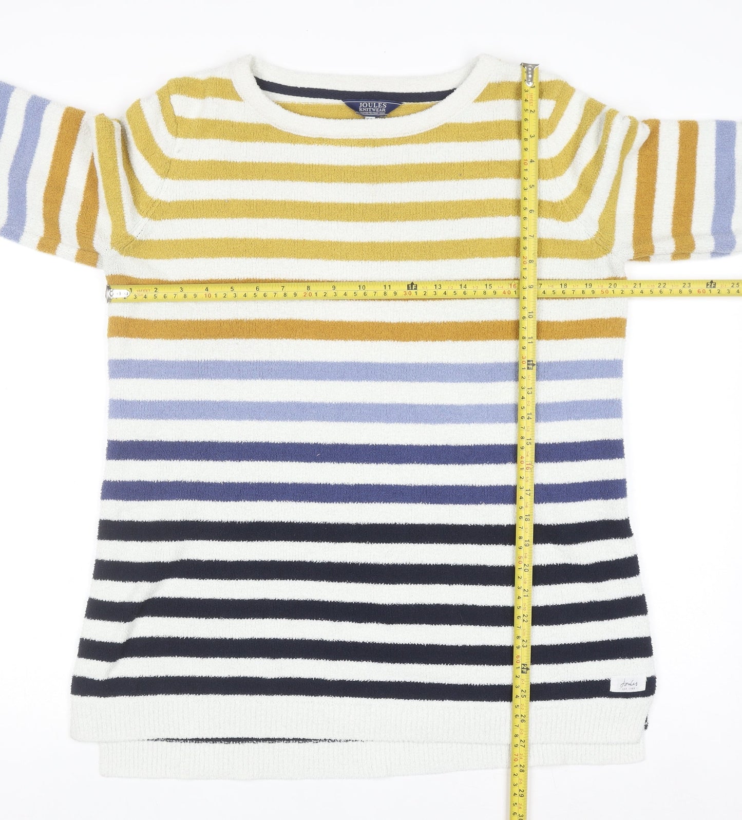 Joules Womens Multicoloured Striped Crew Neck Pullover Jumper Size 12