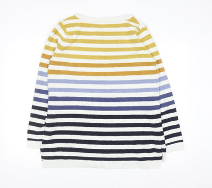 Joules Womens Multicoloured Striped Crew Neck Pullover Jumper Size 12