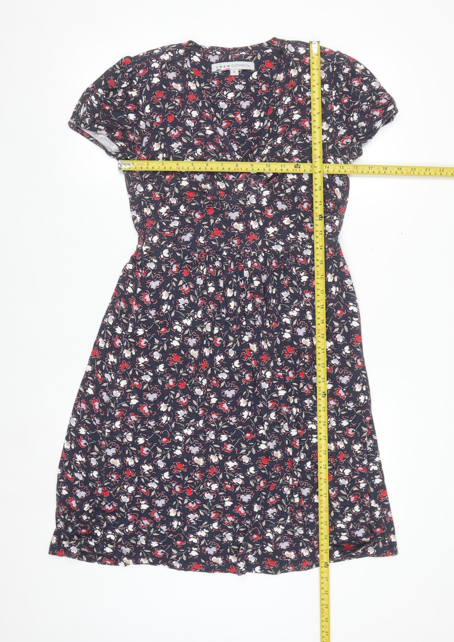 Crew Clothing Co. Women's Multicoloured Floral Fit & Flare Dress Size 10