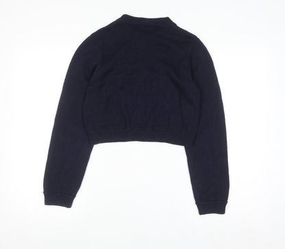 ASOS DESIGN Women's Navy Blue Cropped Cardigan Size S