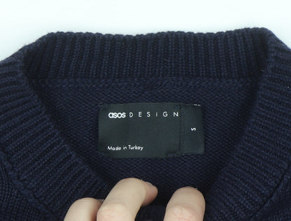 ASOS DESIGN Women's Navy Blue Cropped Cardigan Size S