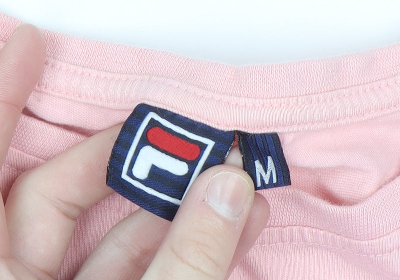 FILA Womens Pink Cotton Short Sleeve Basic Logo T-Shirt Size M