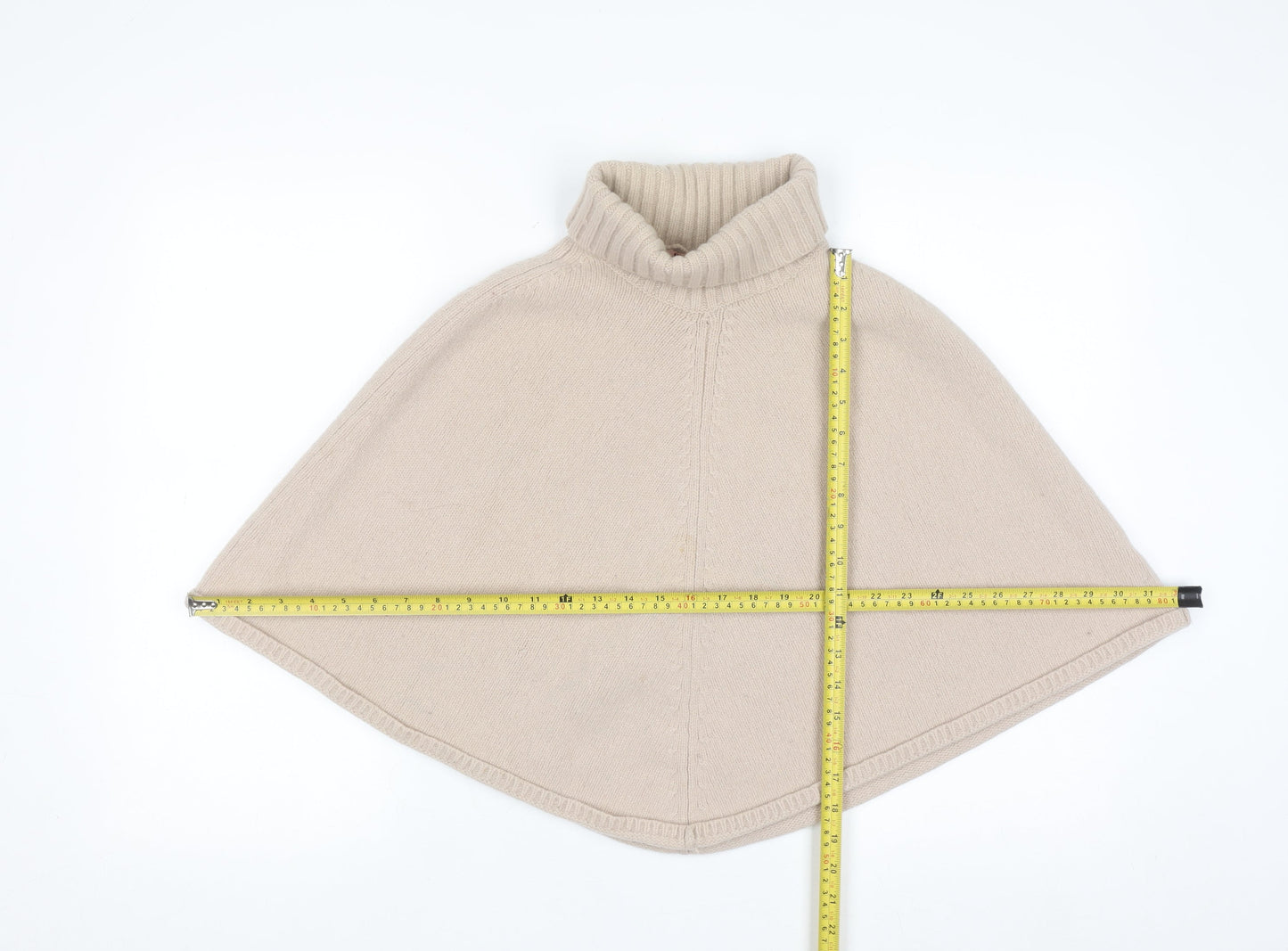 Monsoon Women's Beige Lambswool Roll Neck Cape Jumper S