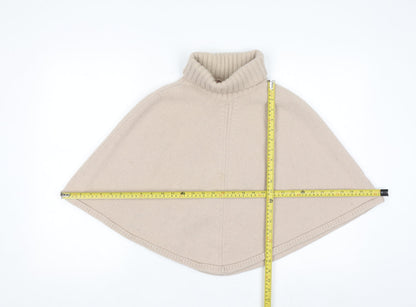 Monsoon Women's Beige Lambswool Roll Neck Cape Jumper S
