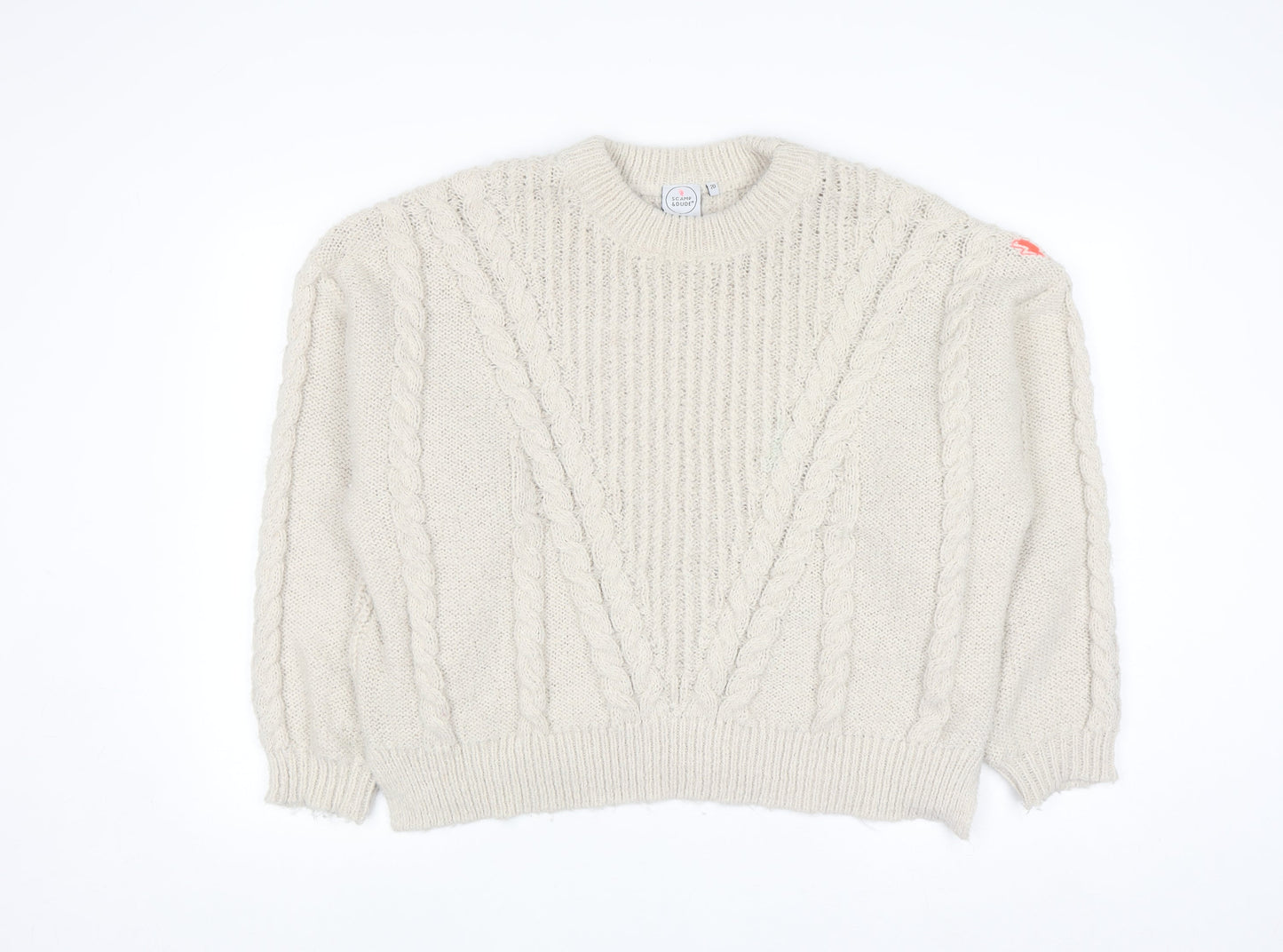 Scamp & Dude Women’s Ivory Cable-Knit Pullover Jumper Size 20