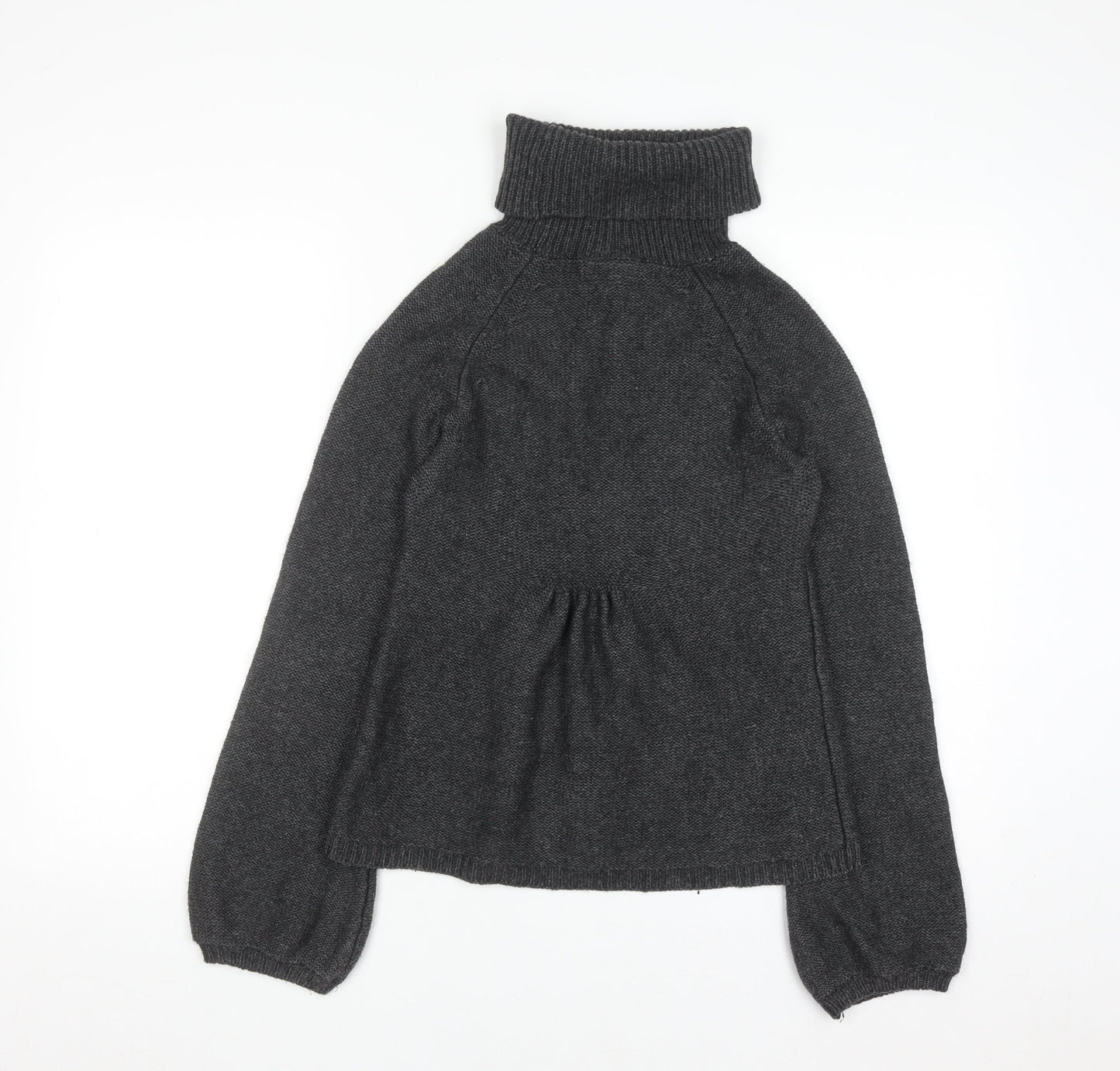 Warehouse Women’s Grey Roll Neck Cable Knit Wool Jumper UK 6