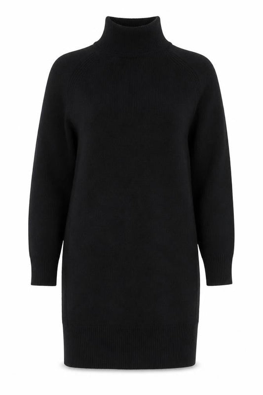 Brave Soul Women’s Black Roll Neck Tunic Jumper Size 12