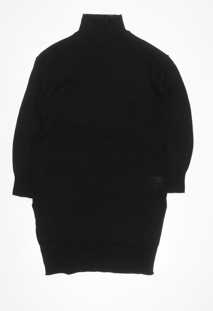 Brave Soul Women’s Black Roll Neck Tunic Jumper Size 12