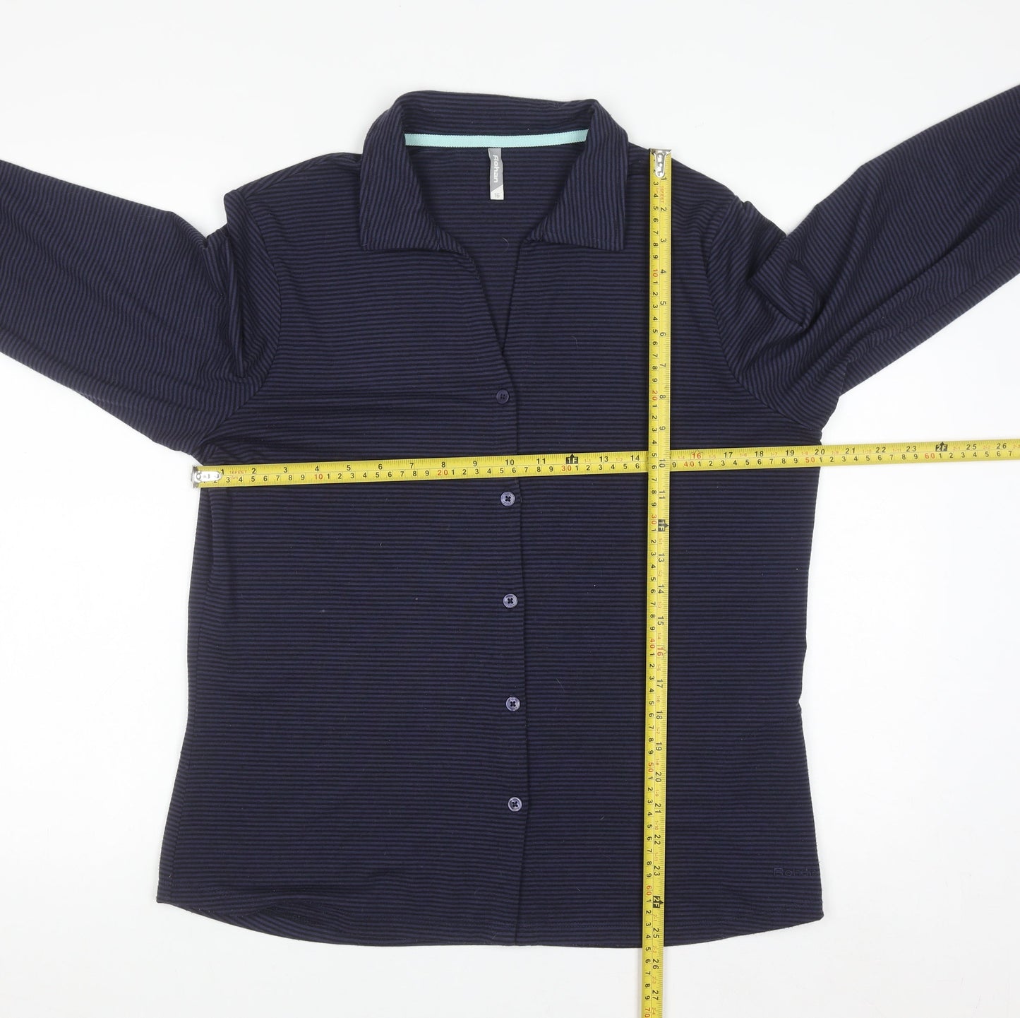 Rohan Women Blue Size 16 Button-Up Travel Shirt Long Sleeve