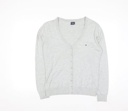 Tommy Hilfiger Men’s Grey Cotton V-Neck Cardigan XL