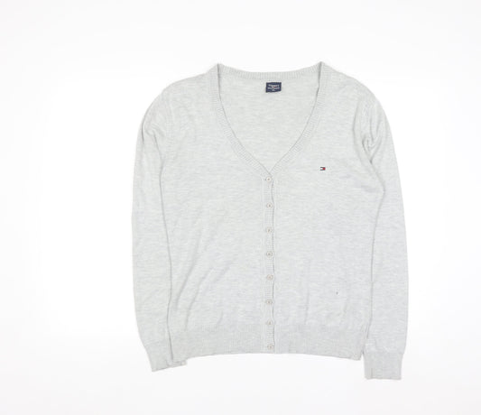 Tommy Hilfiger Men’s Grey Cotton V-Neck Cardigan XL