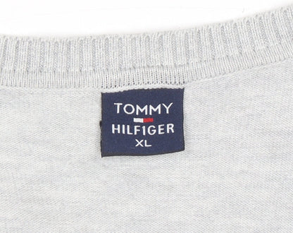 Tommy Hilfiger Men’s Grey Cotton V-Neck Cardigan XL