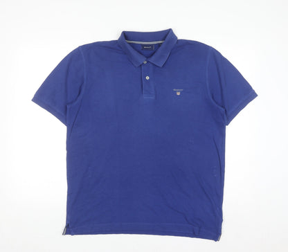 GANT Men's Blue Cotton Short Sleeve Polo Shirt Size L
