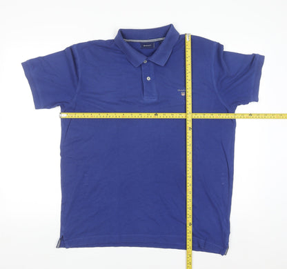 GANT Men's Blue Cotton Short Sleeve Polo Shirt Size L