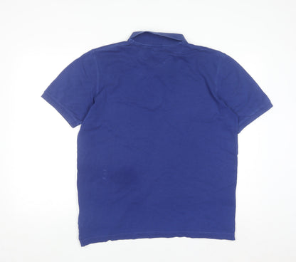 GANT Men's Blue Cotton Short Sleeve Polo Shirt Size L