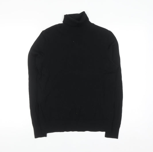 Marks and Spencer Women’s Black Merino Wool Roll Neck Jumper Size 10