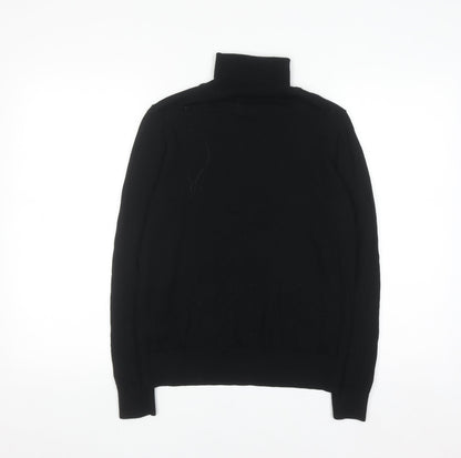 Marks and Spencer Women’s Black Merino Wool Roll Neck Jumper Size 10