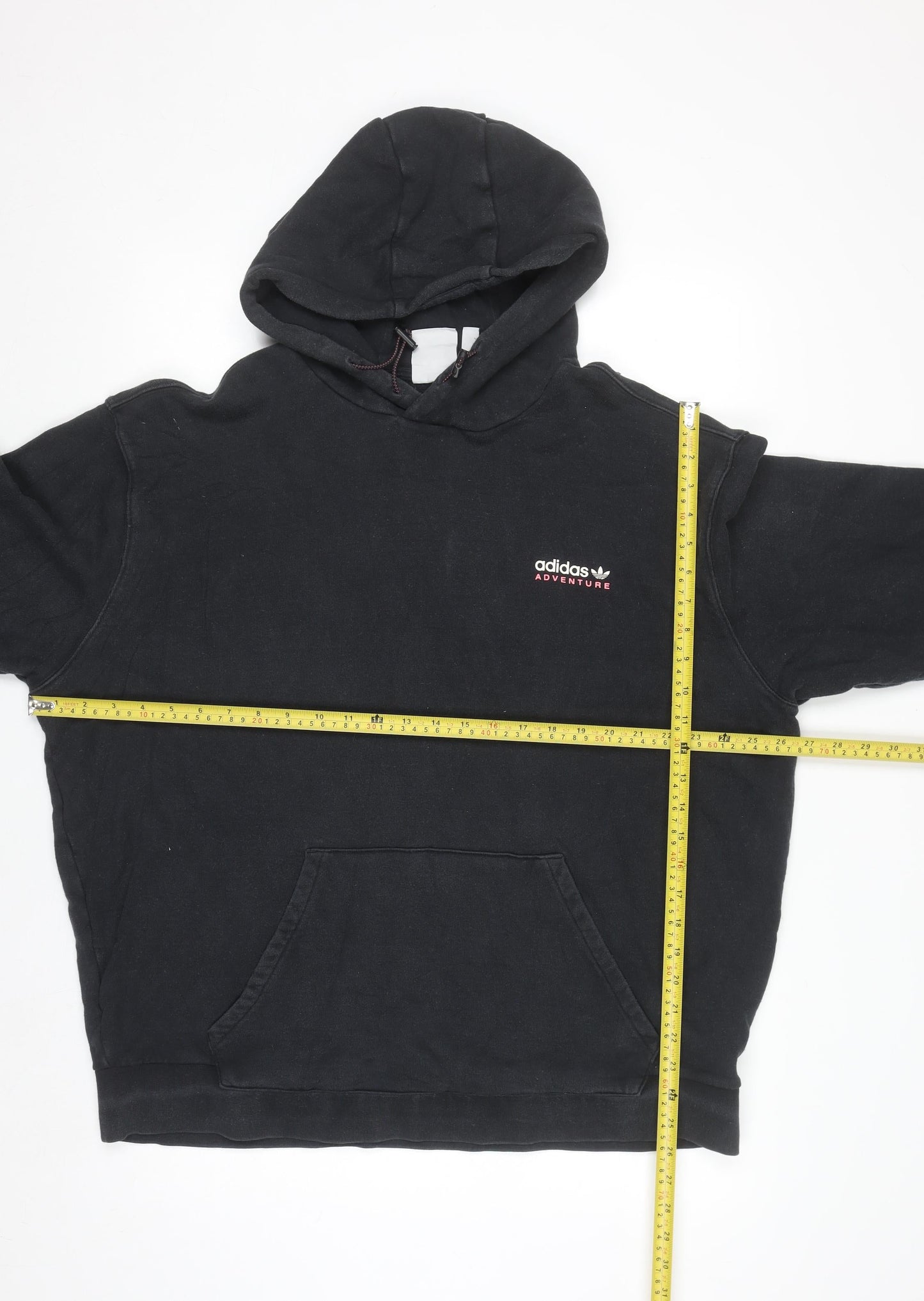 Adidas Adventure Black Cotton Hoodie Womens XL Pullover Logo Sweatshirt