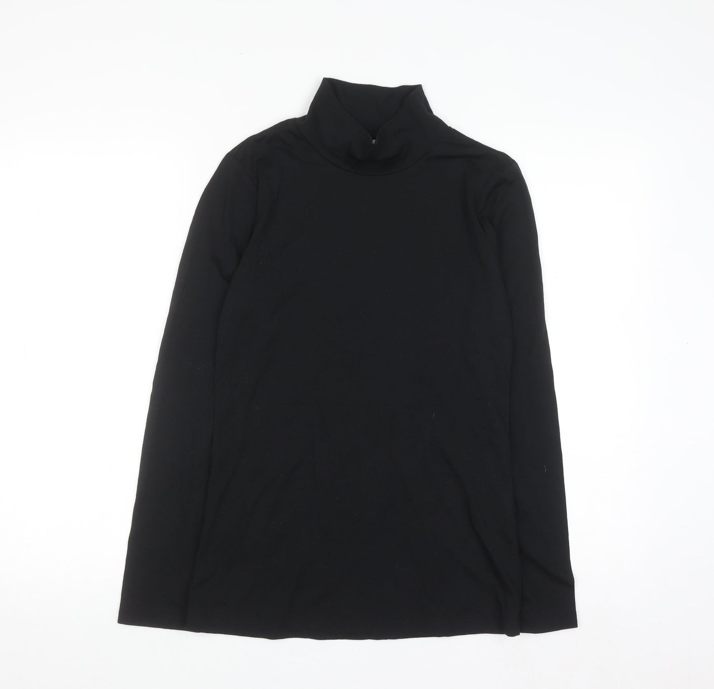 Marks and Spencer Women Black Roll Neck Long Sleeve Jersey Top Size 10