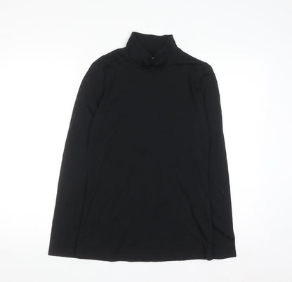 Marks and Spencer Women Black Roll Neck Long Sleeve Jersey Top Size 10