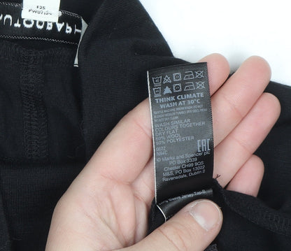Marks and Spencer Women Black Roll Neck Long Sleeve Jersey Top Size 10