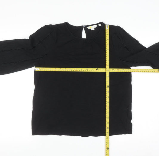 Boden Women's Black 100% Cotton Long Sleeve Blouse UK 12