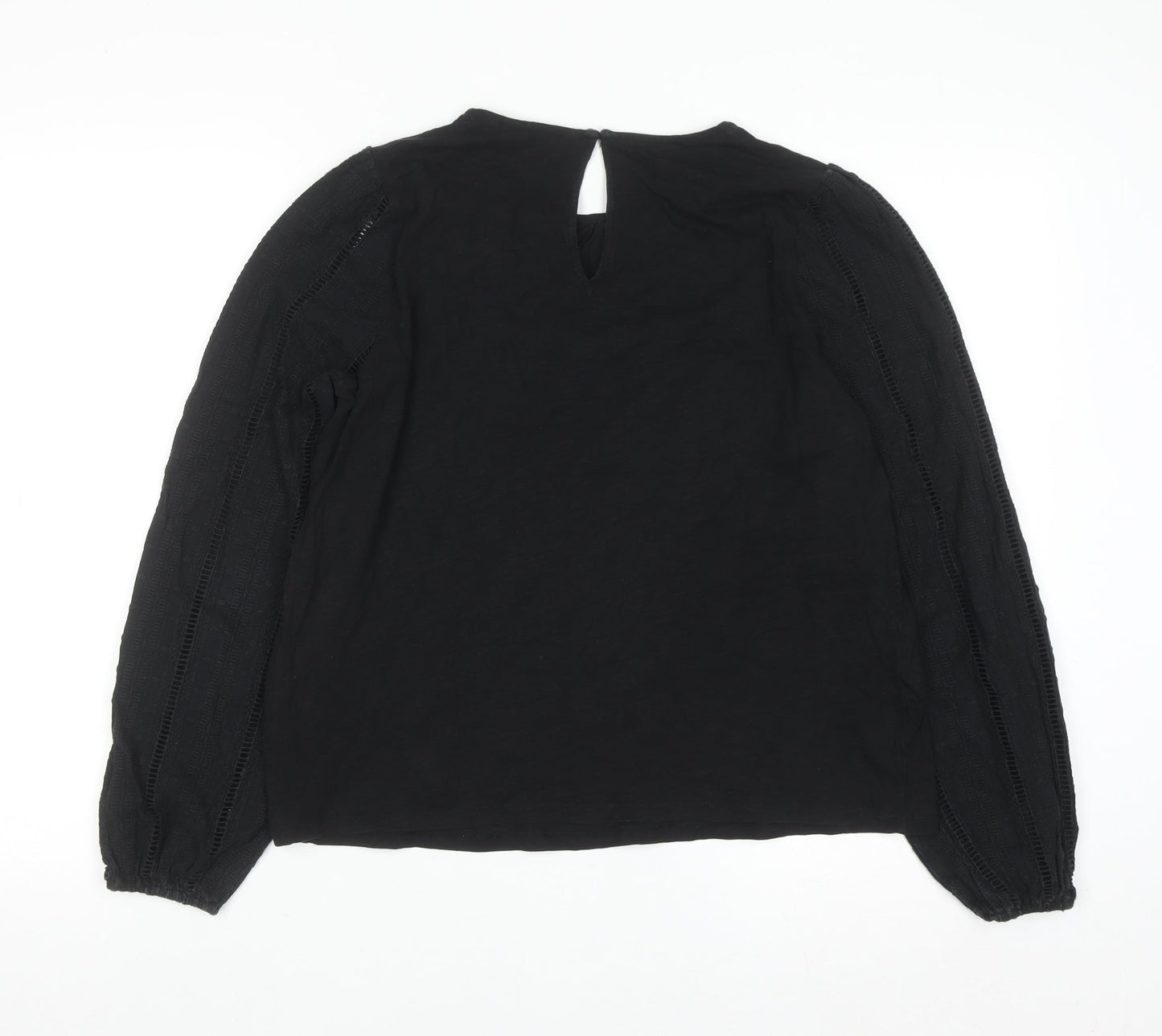 Boden Women's Black 100% Cotton Long Sleeve Blouse UK 12
