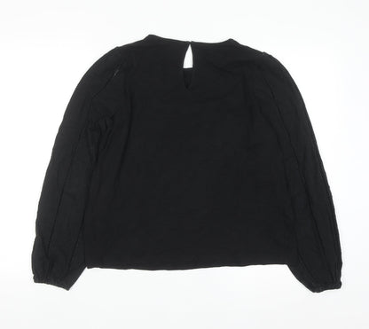 Boden Women's Black 100% Cotton Long Sleeve Blouse UK 12