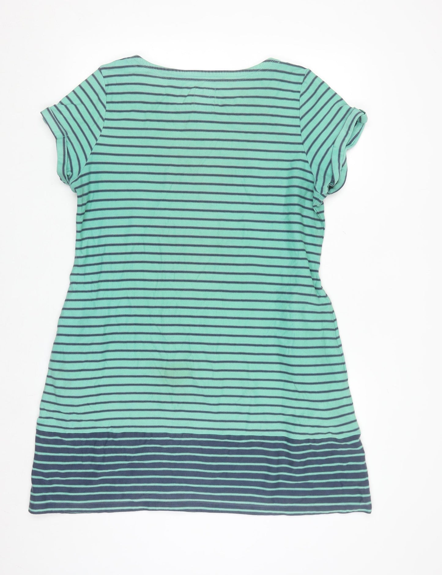Mantaray Women’s Green Stripe Cotton T-Shirt Dress Size 16
