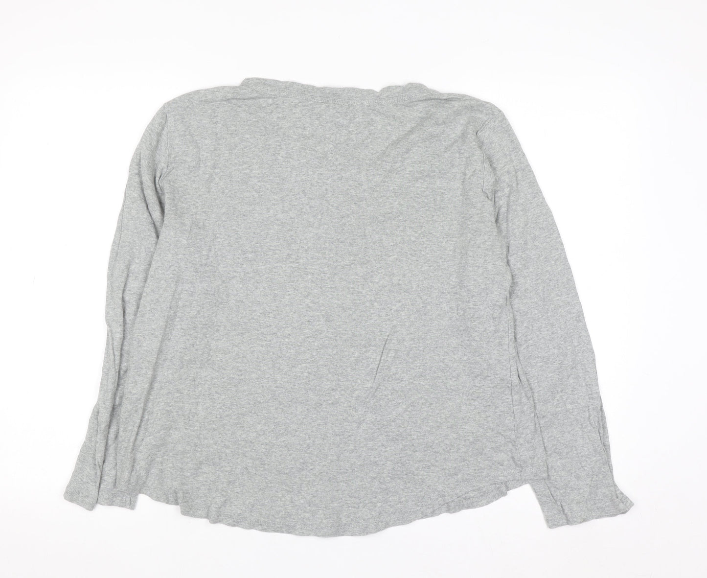 Ralph Lauren Women’s Grey Long Sleeve Henley Jersey Top Size XL