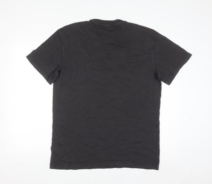 Lee Men's Black Cotton Relaxed Fit Crew Neck T-Shirt Size M