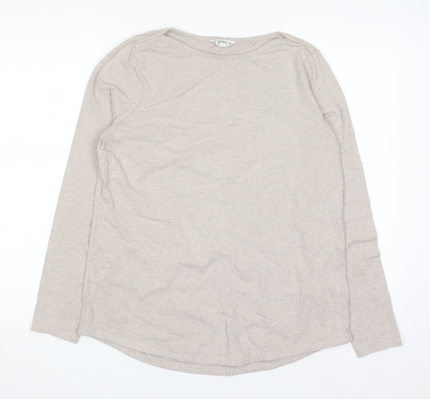 FatFace Women’s Beige Long Sleeve Cotton Jersey Top Size 12