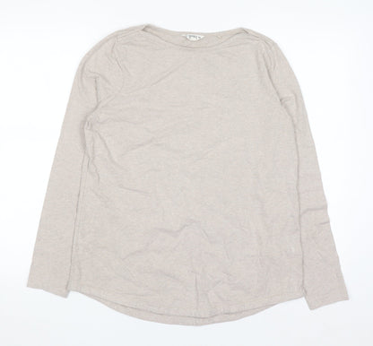 FatFace Women’s Beige Long Sleeve Cotton Jersey Top Size 12