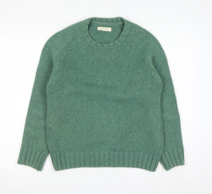 TWOTHIRDS Men’s Green Wool Crew Neck Chunky Knit Jumper Size S