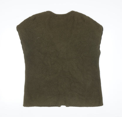 Marks and Spencer Women Green Knit Zip Vest Size 14
