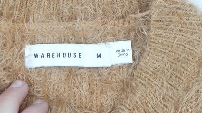 Warehouse Women Beige Sleeveless Knit Vest Jumper M
