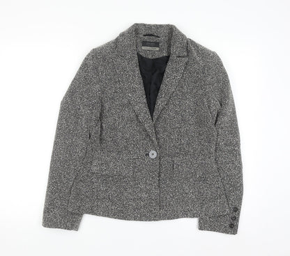 Principles Petite Grey Woven Single-Breasted Blazer Women’s Size 10