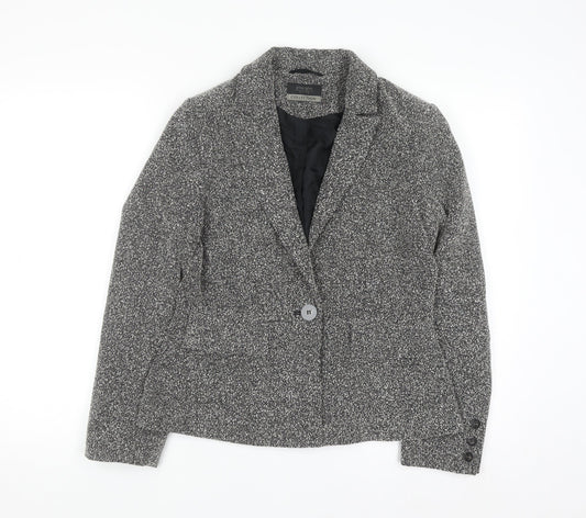 Principles Petite Grey Woven Single-Breasted Blazer Women’s Size 10
