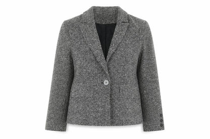 Principles Petite Grey Woven Single-Breasted Blazer Women’s Size 10