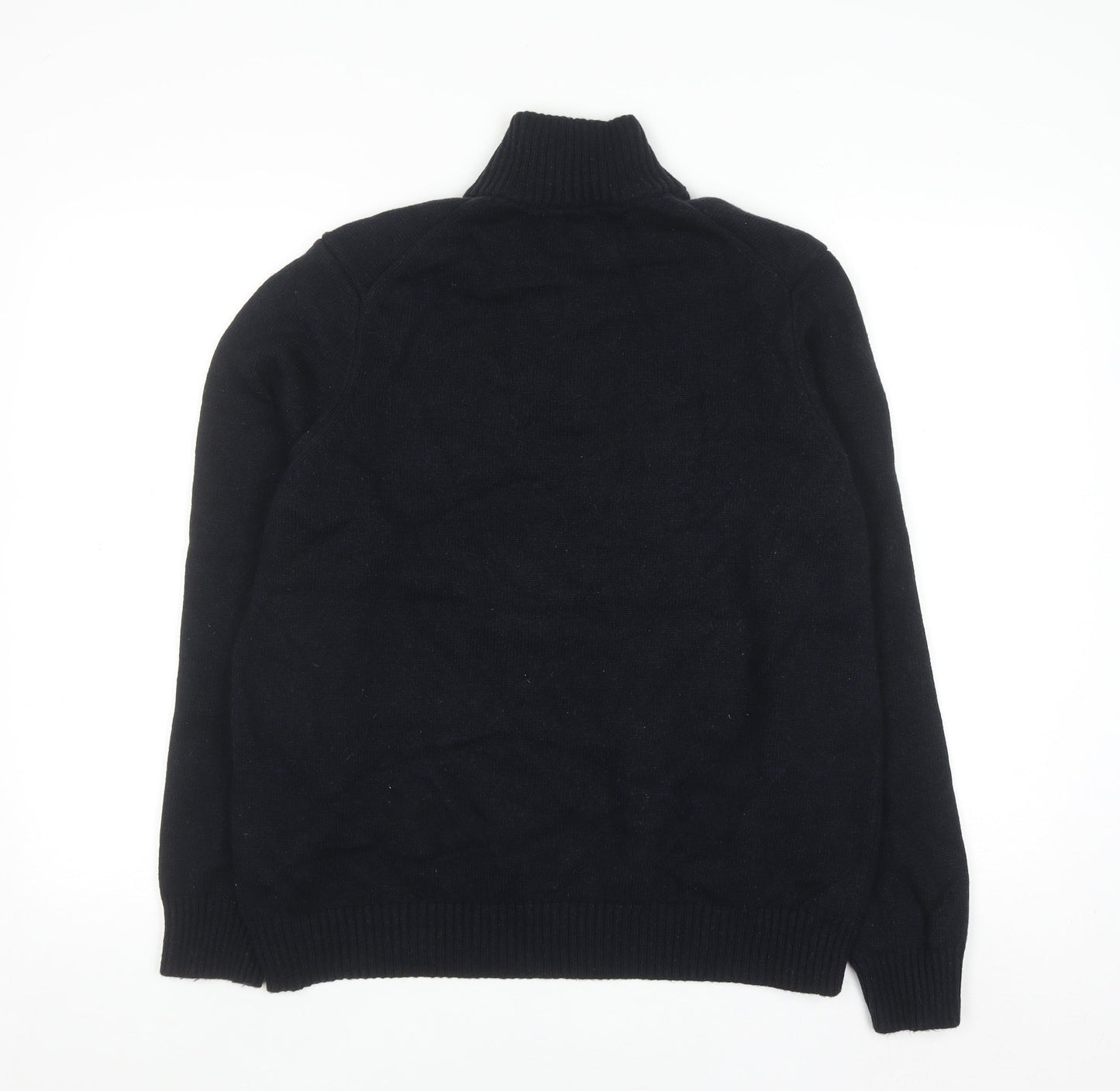 Marks and Spencer Men's Black XL Lambswool 1/2 Zip Jumper
