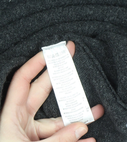 French Connection Men's Black Wool Blend Roll Neck Jumper Size M