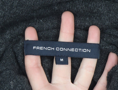 French Connection Men's Black Wool Blend Roll Neck Jumper Size M