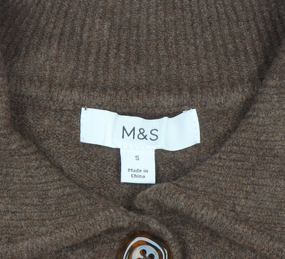 Marks and Spencer Women Brown Short Sleeve Button Cardigan Size S
